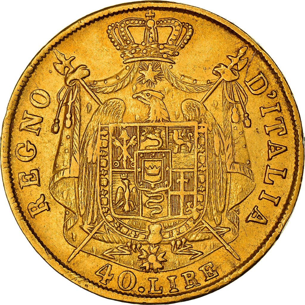 Monnaie, États italiens, KINGDOM OF NAPOLEON, Napoleon I, 40 Lire, 1811, Milan