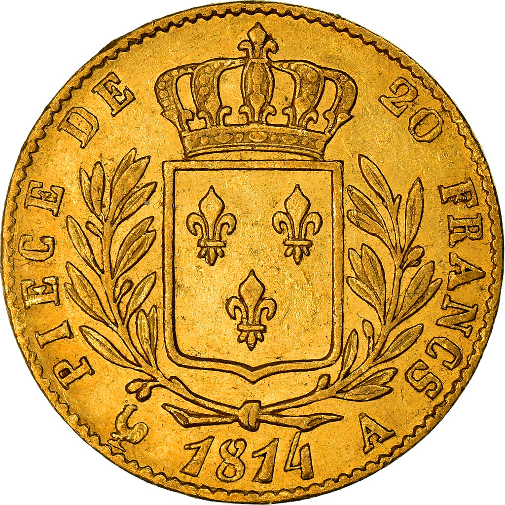 Monnaie, France, Louis XVIII, Louis XVIII, 20 Francs, 1814, Paris, TTB, Or