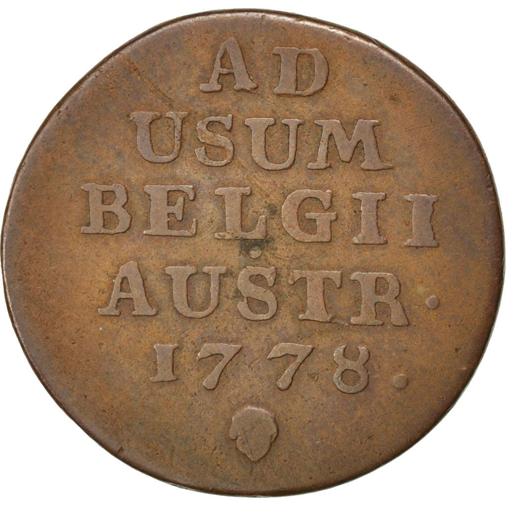 AUSTRIAN NETHERLANDS, Liard, Oord, 1778, Brussels, KM #28, VF(20-25), Copper,...