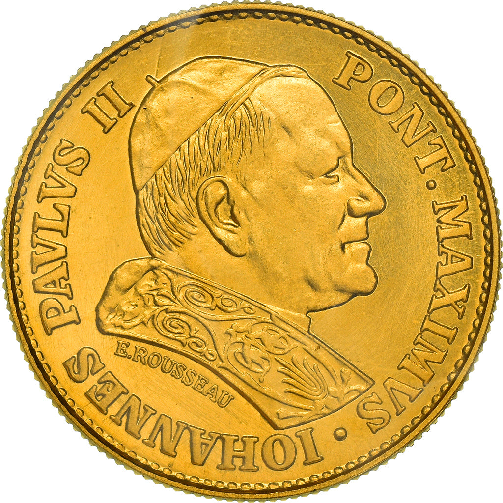 France, Médaille, Jean-Paul II, 1980, FDC, Or