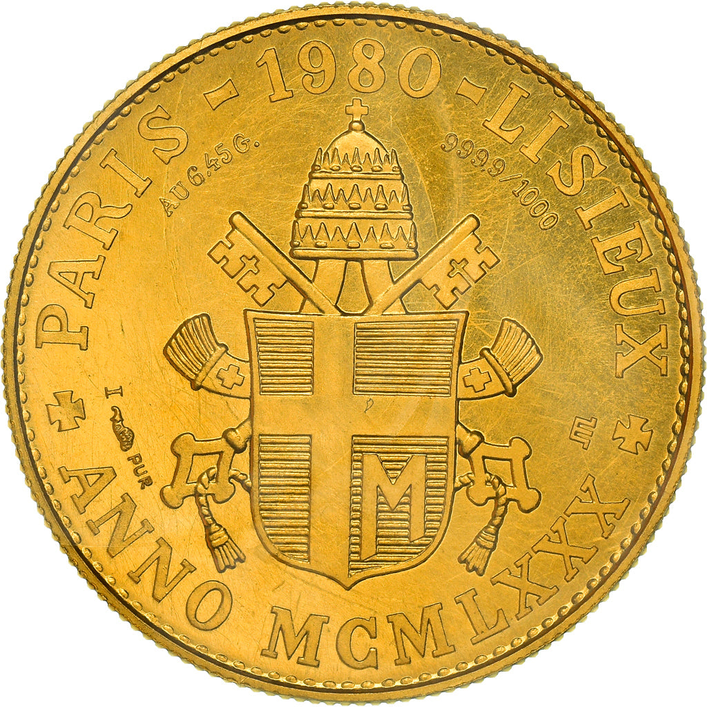 France, Médaille, Jean-Paul II, 1980, FDC, Or
