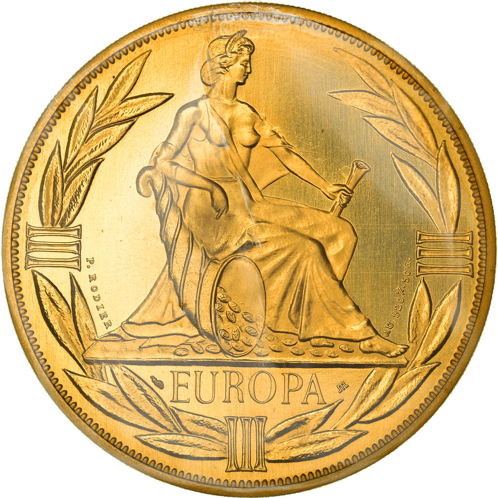 Francja, Medal, Ecu Europa, Europe Assise, 1980, Rodier, MS(65-70), Złoto