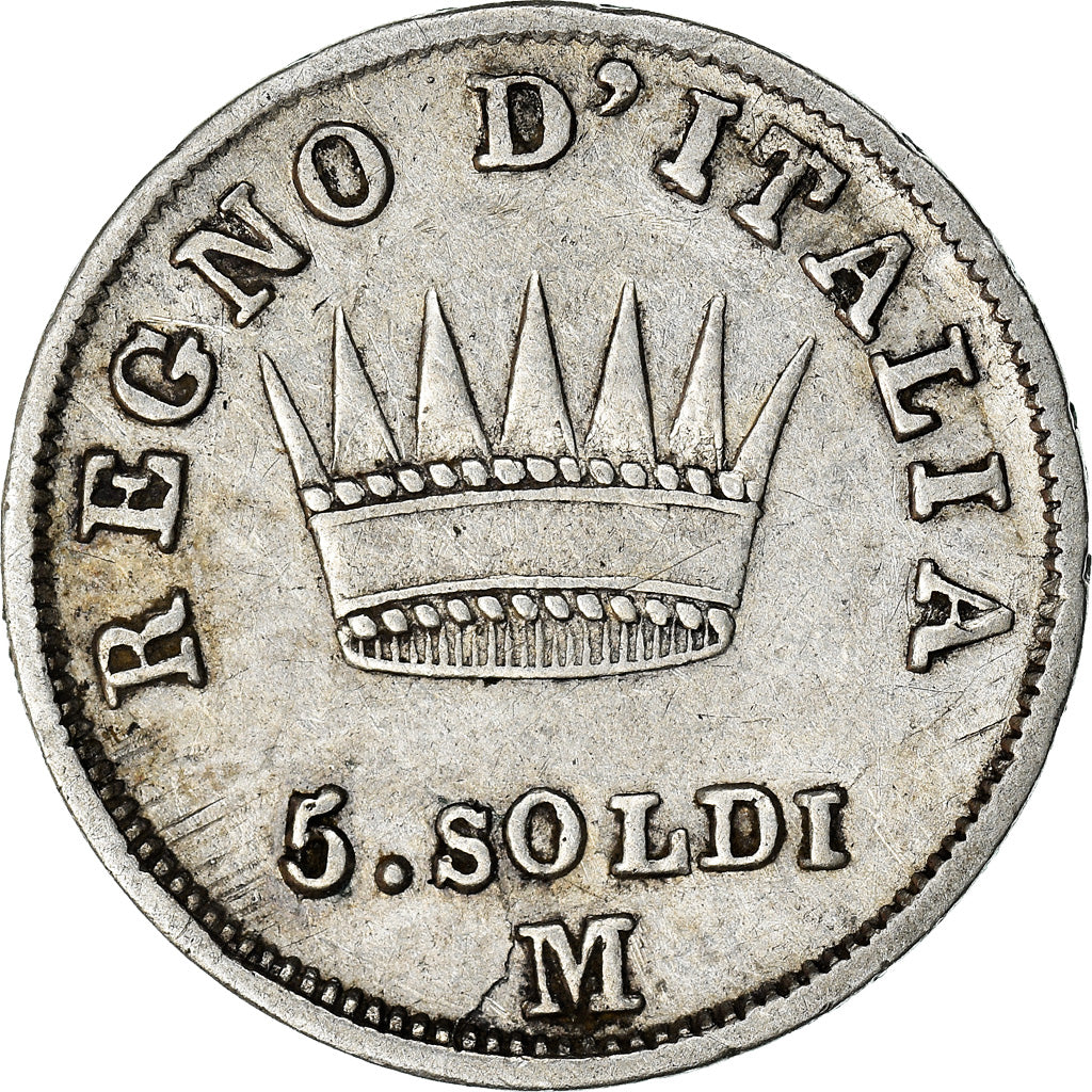 Münze, Italien Staaten, KINGDOM OF NAPOLEON, Napoleon I, 5 Soldi, 1810, Milan