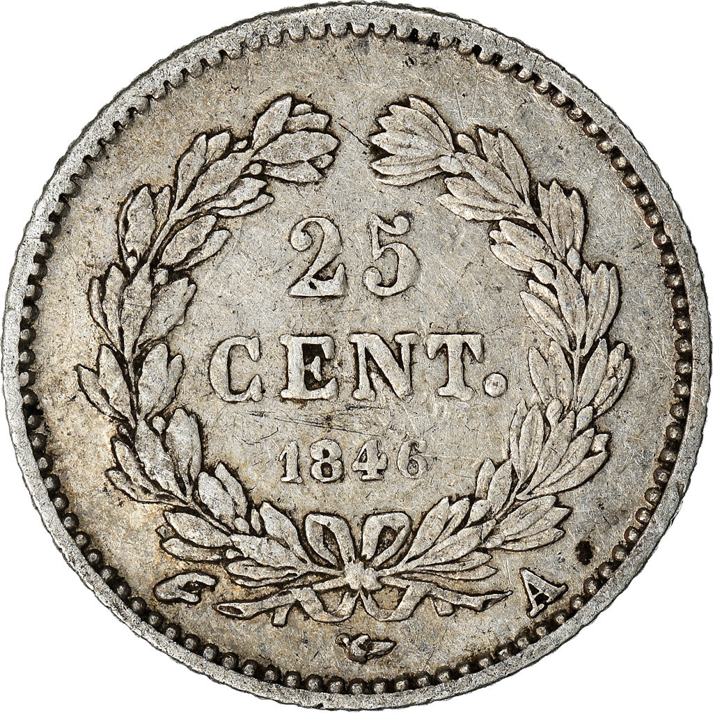 Moneta, Francja, Louis-Philippe, 25 Centimes, 1846, Paris, EF(40-45), Srebro
