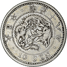 Münze, Japan, Mutsuhito, 10 Sen, 1885, S+, Silber, KM:23
