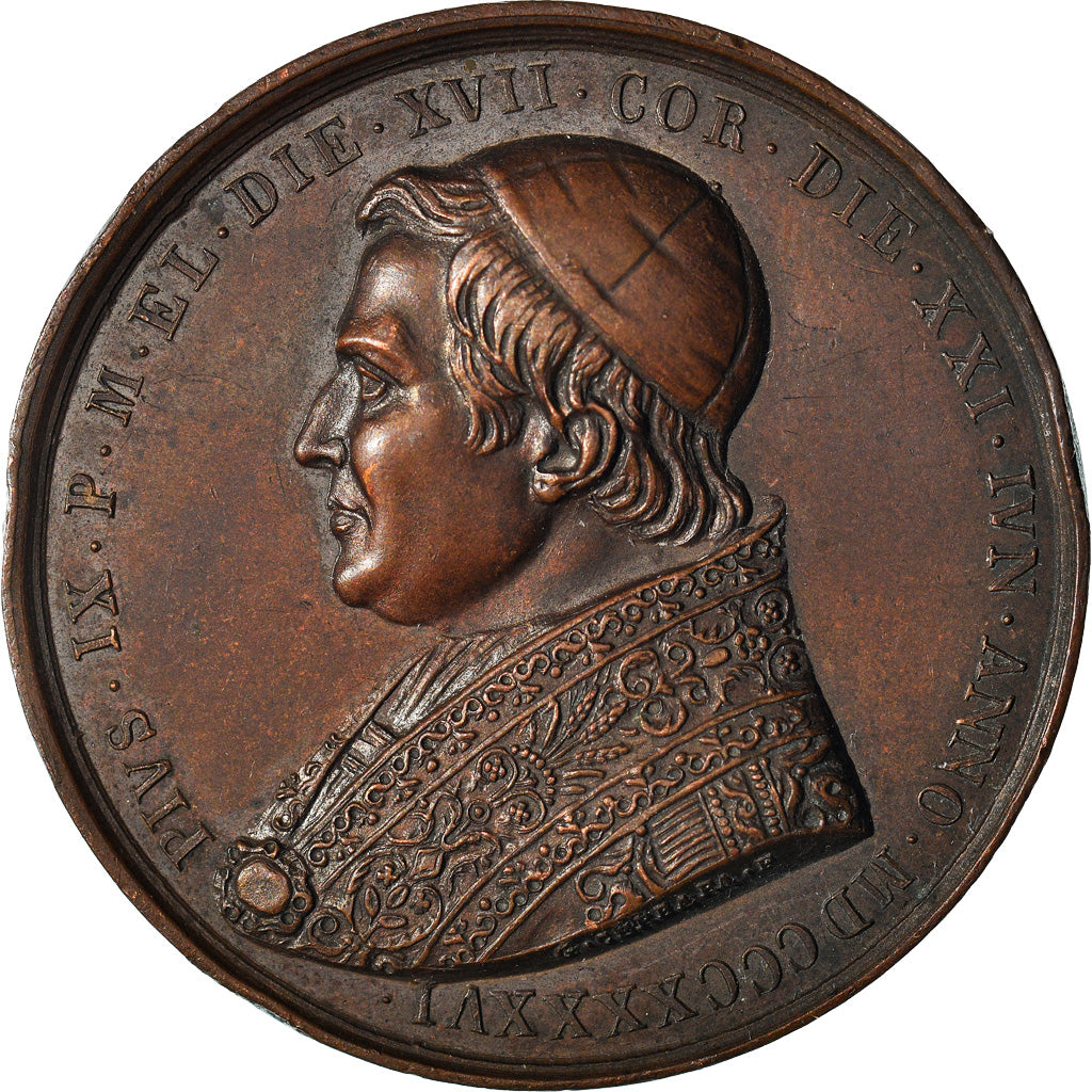 Vaticano, medaglia, Religions & beliefs, 1846, Cerbara, BB+, Bronzo