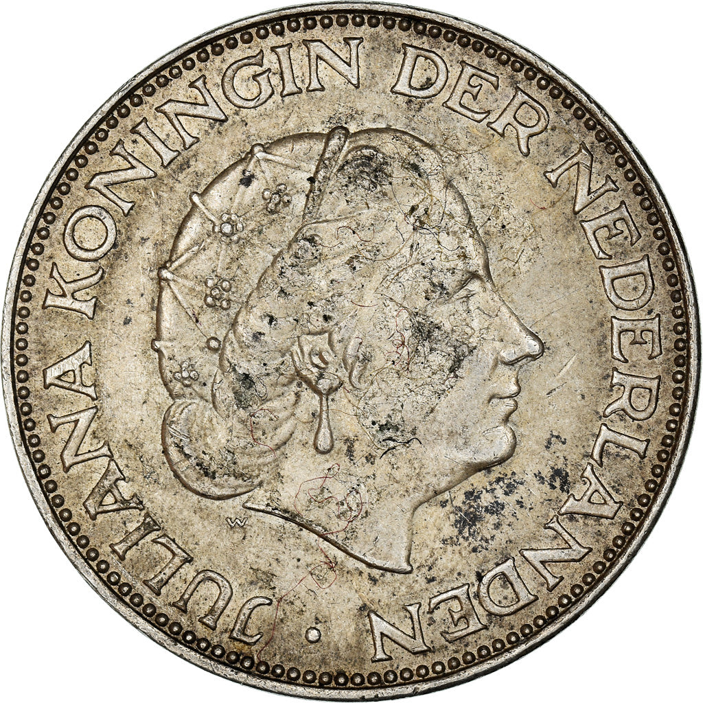 Moneta, Paesi Bassi, Juliana, 2-1/2 Gulden, 1960, BB, Argento, KM:185