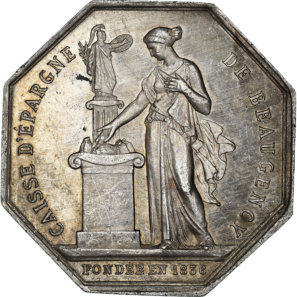 Francia, Token, Savings Bank, Caisse d'Epargne de Beaugency, 1874, Borrel, BB+
