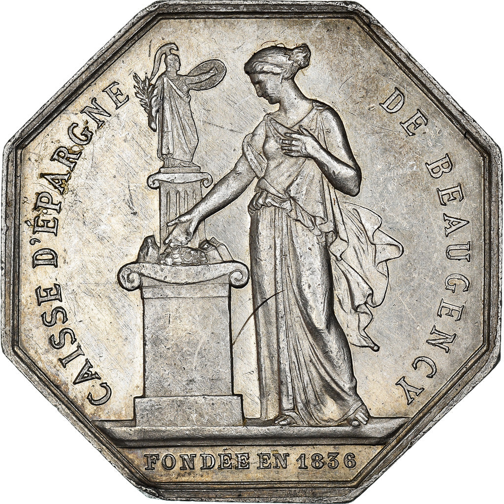 France, Jeton, Savings Bank, Caisse d'Epargne de Beaugency, 1874, Borrel, TTB+