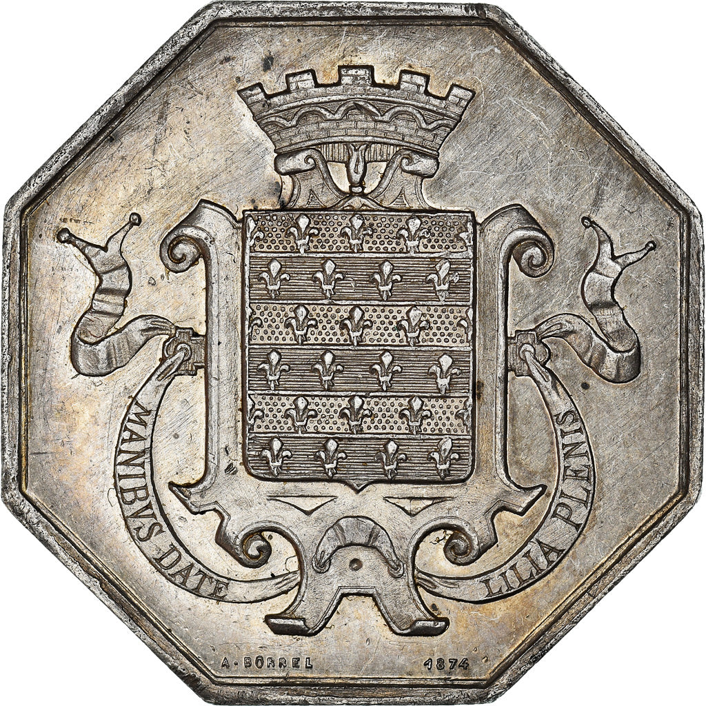 France, Jeton, Savings Bank, Caisse d'Epargne de Beaugency, 1874, Borrel, TTB+