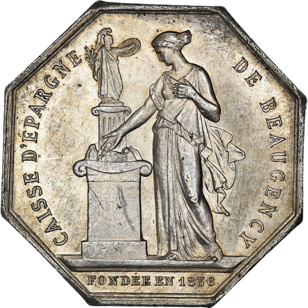 France, Jeton, Savings Bank, Caisse d'Epargne de Beaugency, 1874, Borrel, TTB+