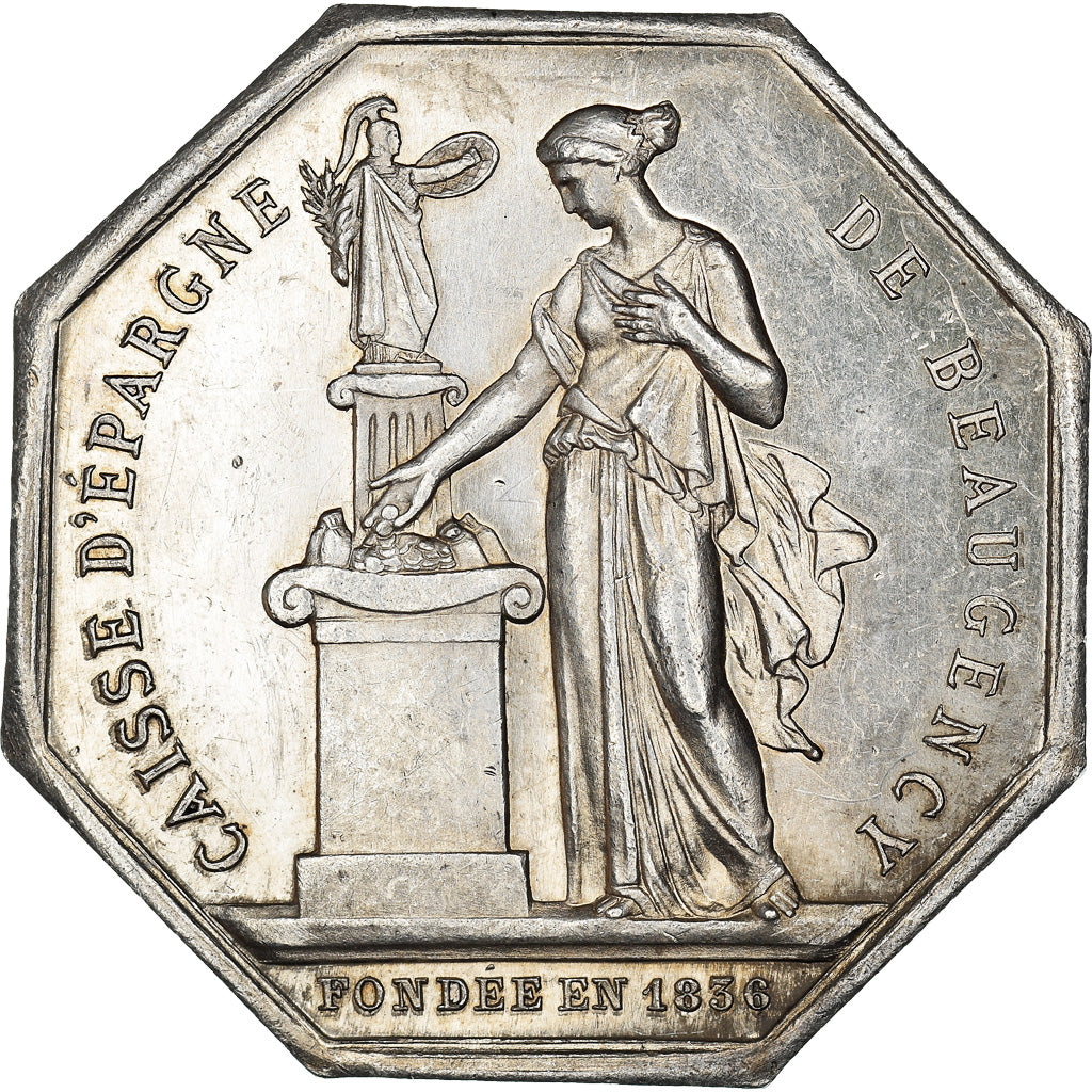 Francia, Token, Savings Bank, Caisse d'Epargne de Beaugency, 1874, Borrel, BB+