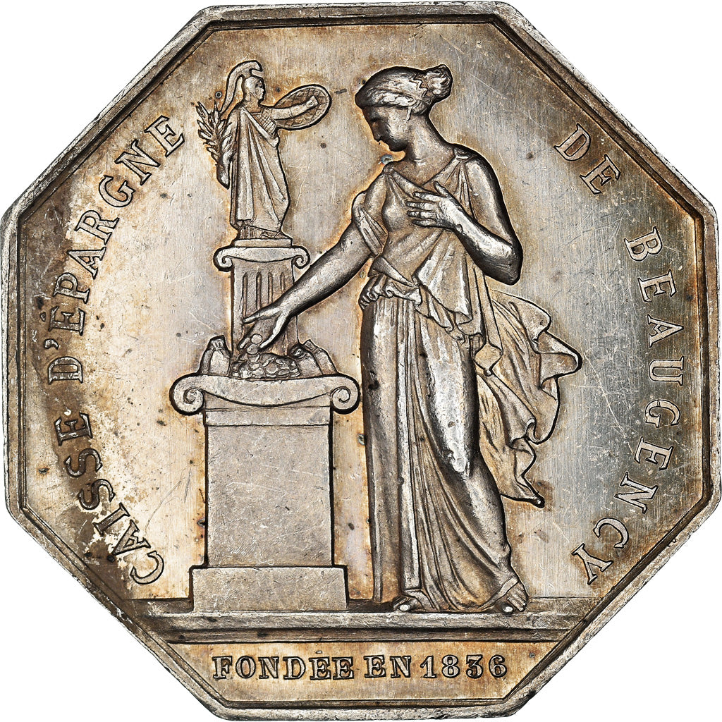 France, Jeton, Savings Bank, Caisse d'Epargne de Beaugency, 1874, Borrel, TTB+