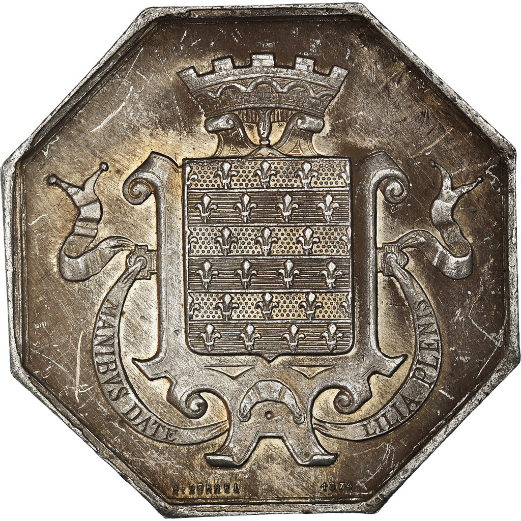 France, Jeton, Savings Bank, Caisse d'Epargne de Beaugency, 1874, Borrel, TTB+