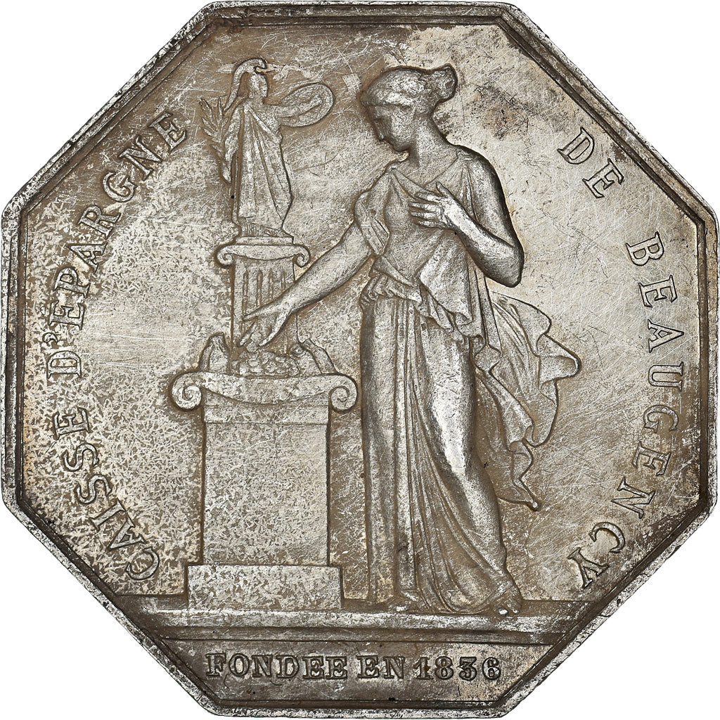 France, Jeton, Savings Bank, Caisse d'Epargne de Beaugency, 1874, Borrel, TTB+