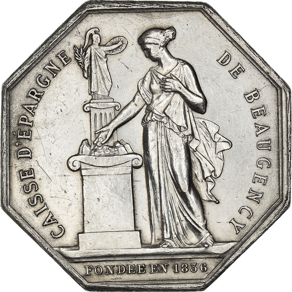 France, Jeton, Savings Bank, Caisse d'Epargne de Beaugency, 1874, Borrel, TTB+