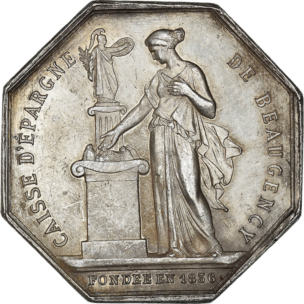 France, Jeton, Savings Bank, Caisse d'Epargne de Beaugency, 1874, Borrel, TTB+