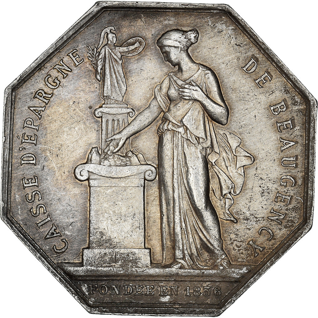 France, Jeton, Savings Bank, Caisse d'Epargne de Beaugency, 1874, Borrel, TTB+