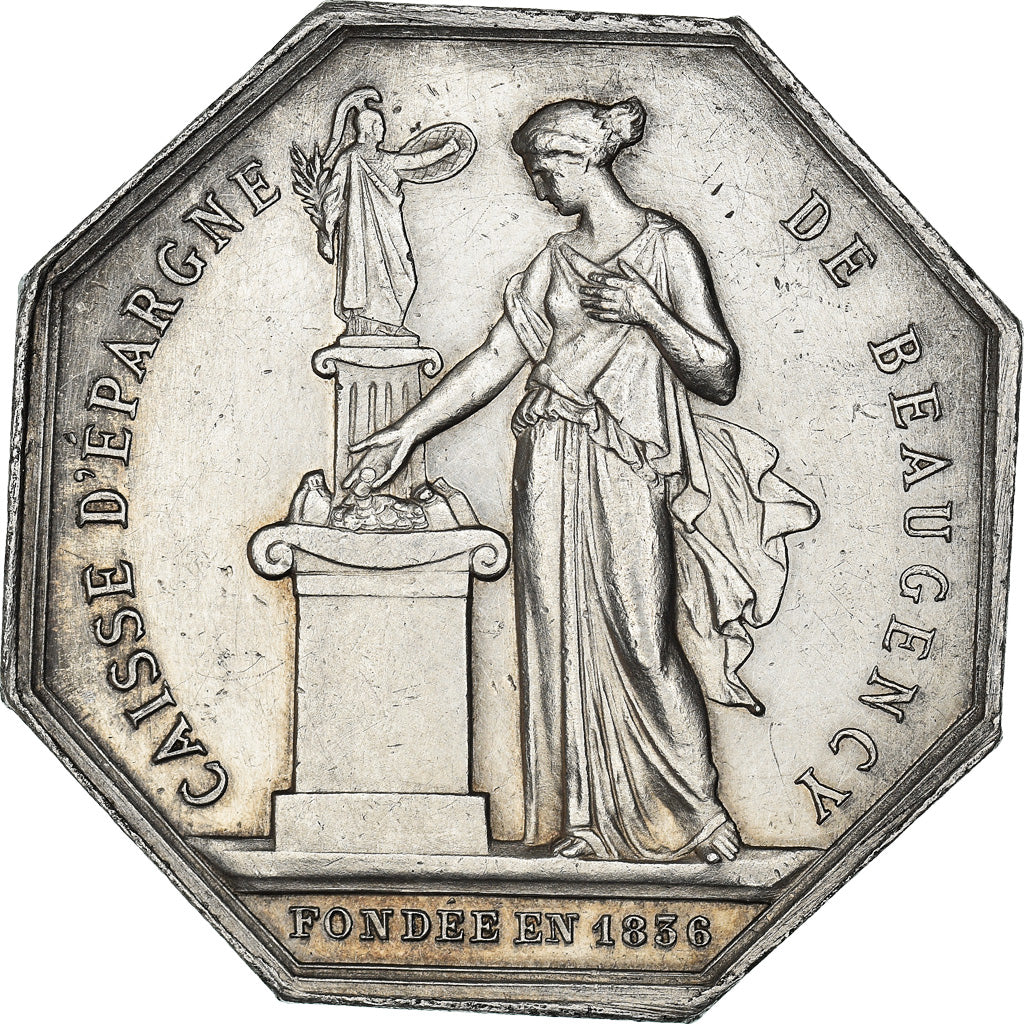 France, Jeton, Savings Bank, Caisse d'Epargne de Beaugency, 1874, Borrel, TTB+