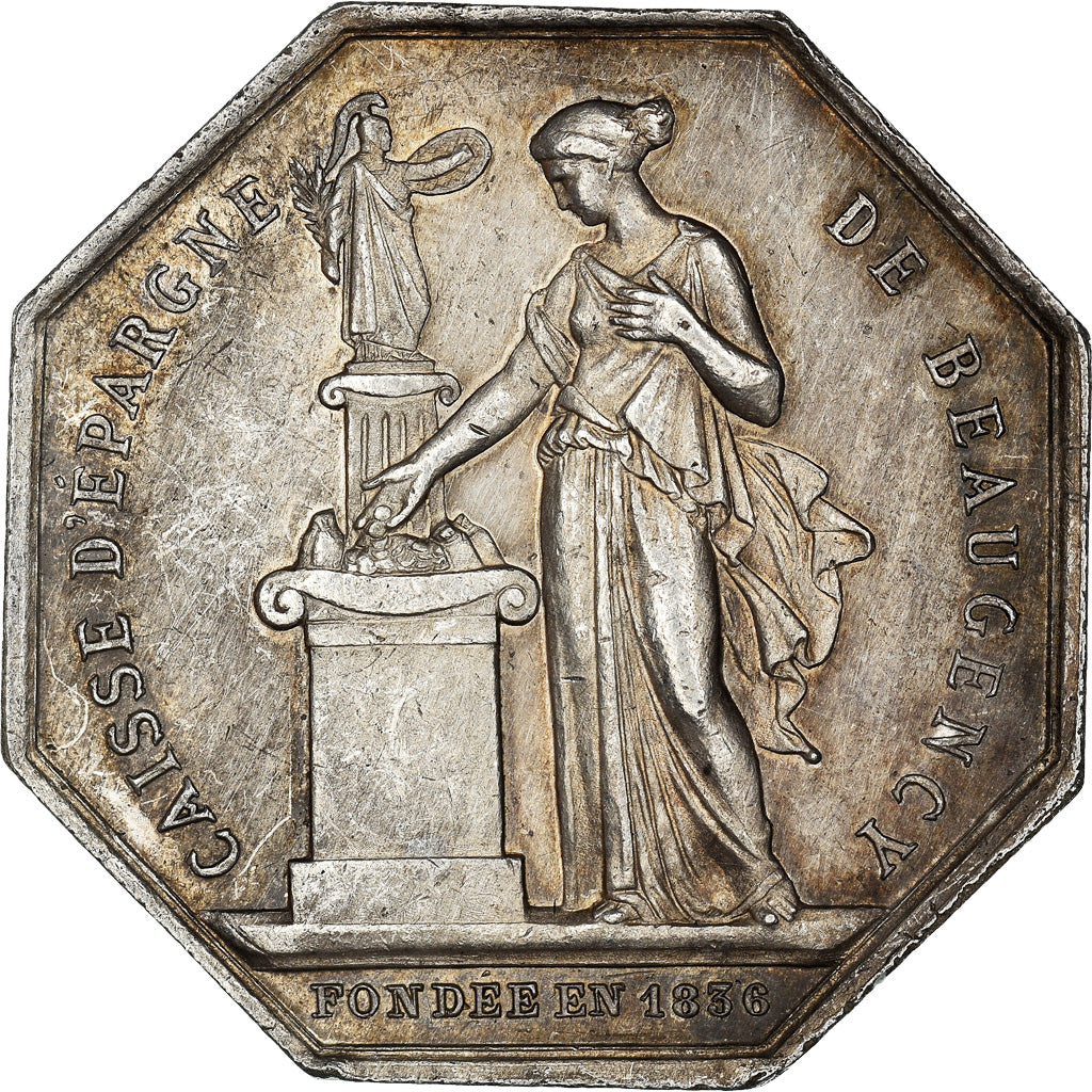 France, Jeton, Savings Bank, Caisse d'Epargne de Beaugency, 1874, Borrel, TTB+