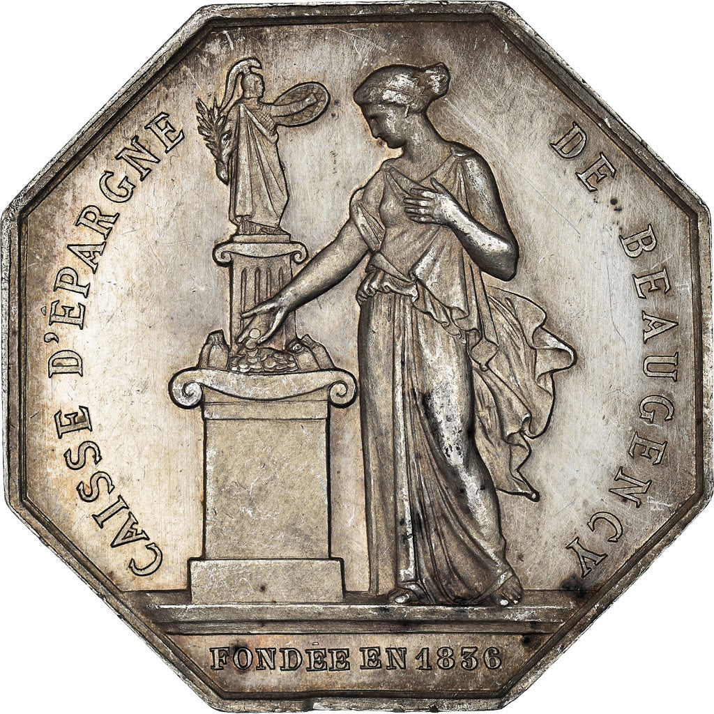 Francia, Token, Savings Bank, Caisse d'Epargne de Beaugency, 1874, Borrel, BB+