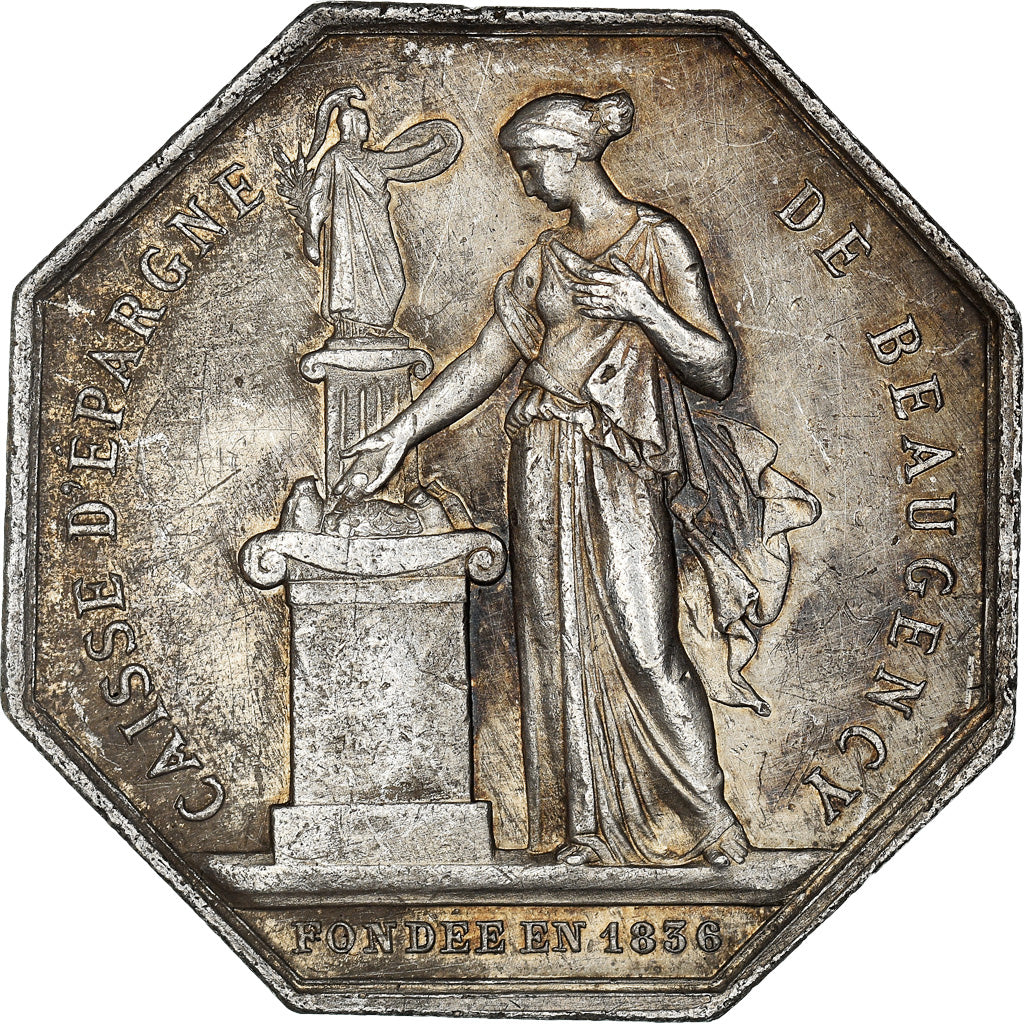 France, Jeton, Savings Bank, Caisse d'Epargne de Beaugency, 1874, Borrel, TTB+