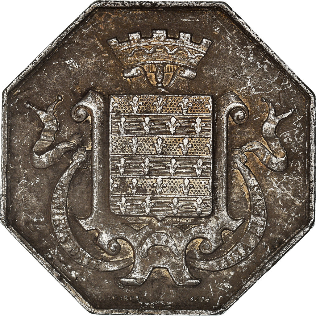 France, Jeton, Savings Bank, Caisse d'Epargne de Beaugency, 1874, Borrel, TTB+