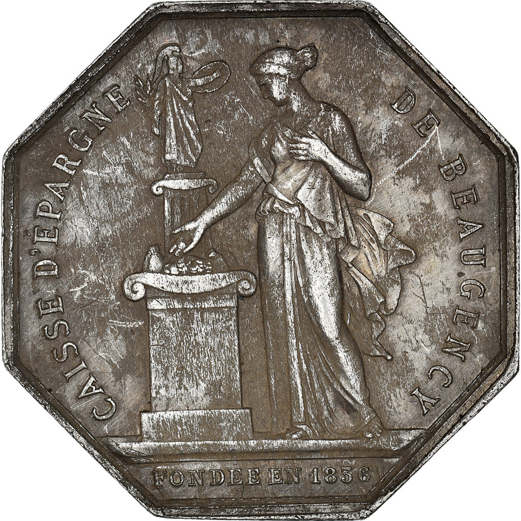 France, Jeton, Savings Bank, Caisse d'Epargne de Beaugency, 1874, Borrel, TTB+