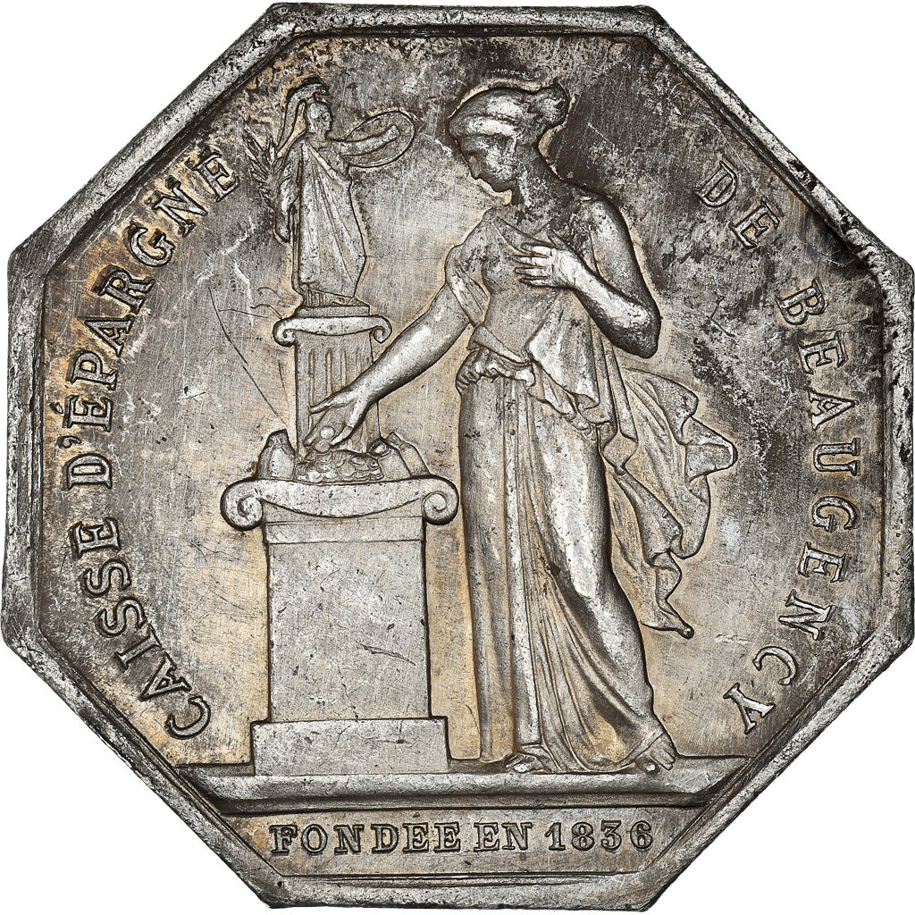 Francia, Token, Savings Bank, Caisse d'Epargne de Beaugency, 1874, Borrel, BB+