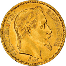 Moneta, Francja, Napoleon III, 20 Francs, 1866, Strasbourg, AU(50-53), Złoto