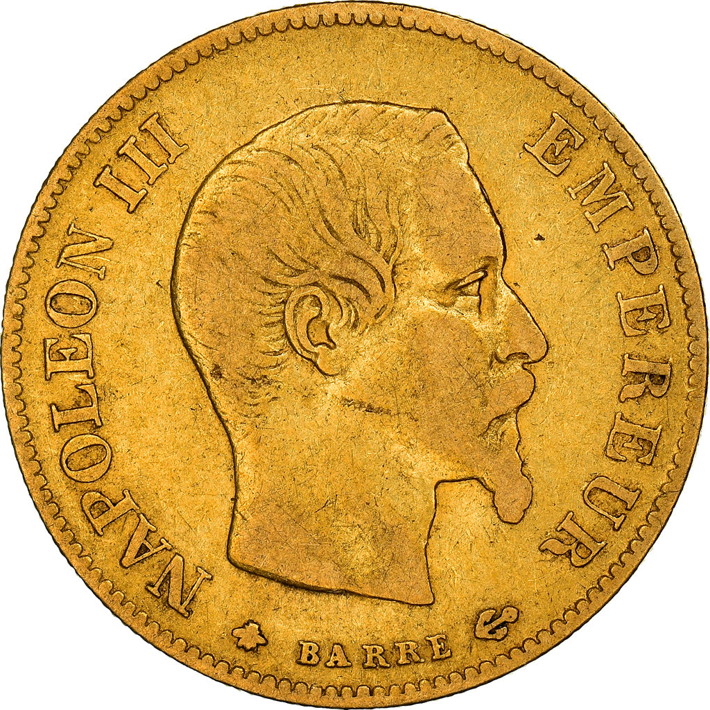 Moneta, Francja, Napoleon III, 10 Francs, 1859, Strasbourg, VF(30-35), Złoto