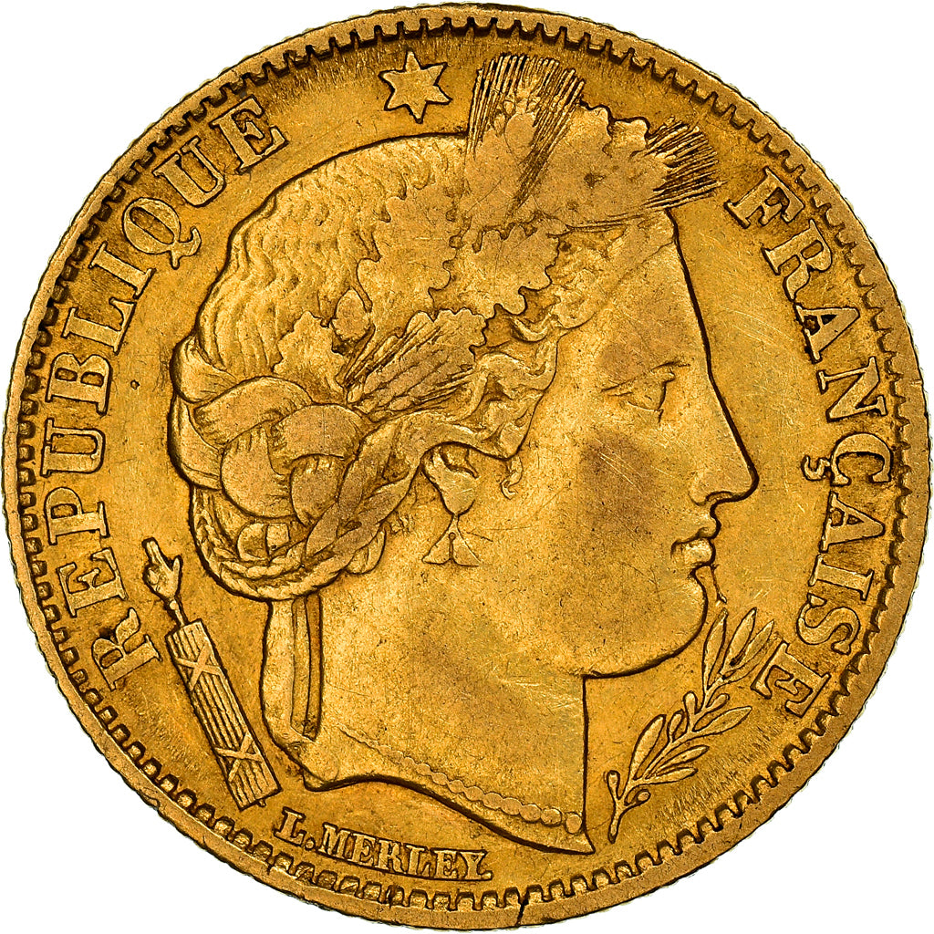 Moneta, Francja, Cérès, 10 Francs, 1851, Paris, VF(30-35), Złoto, KM:770