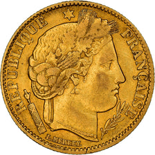 Moneta, Francja, Cérès, 10 Francs, 1851, Paris, VF(30-35), Złoto, KM:770