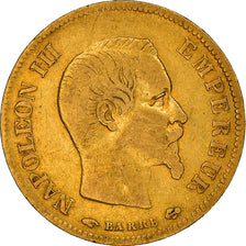 Moneta, Francja, Napoleon III, 10 Francs, 1856, Paris, VF(20-25), Złoto