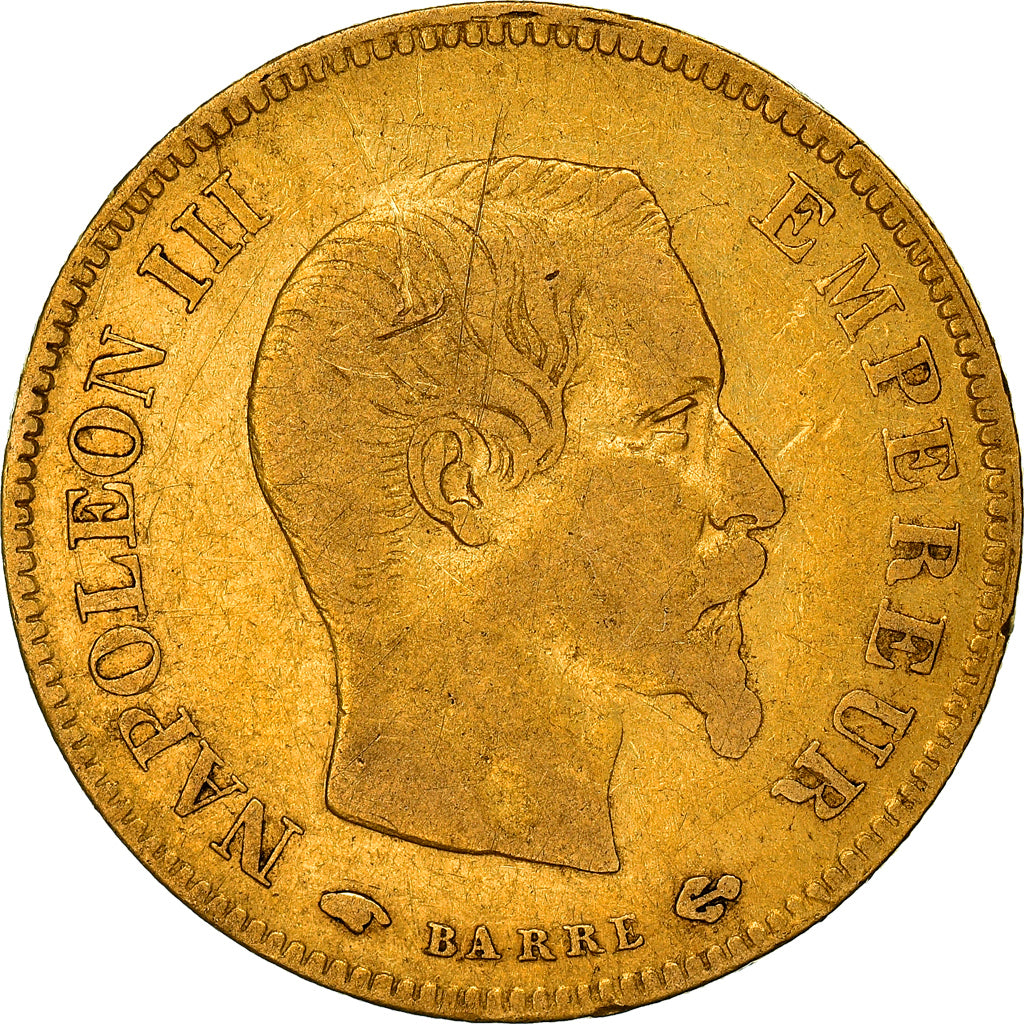 Moneta, Francja, Napoleon III, Napoléon III, 10 Francs, 1857, Paris, VF(20-25)