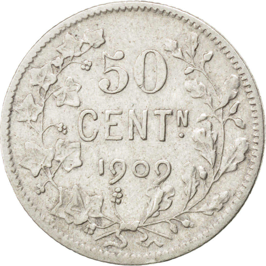 Moneta, Belgio, 50 Centimes, 1909, MB+, Argento, KM:61.1