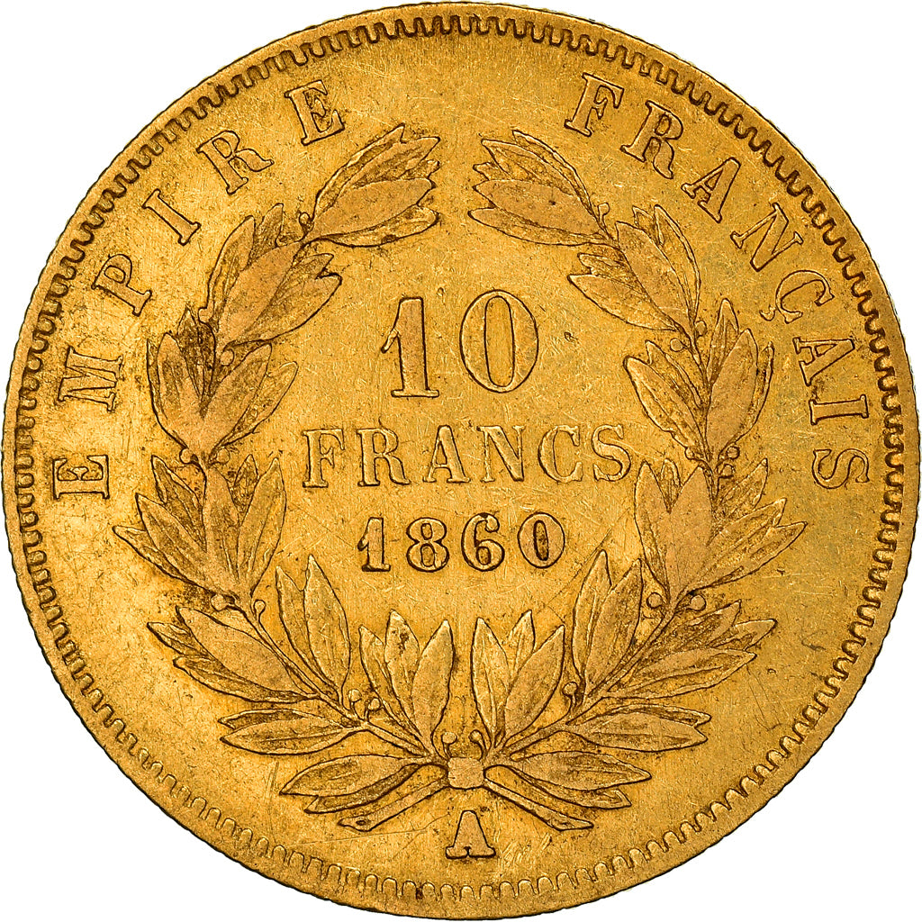 Munten, Frankrijk, Napoleon III, Napoléon III, 10 Francs, 1860, Paris, FR+