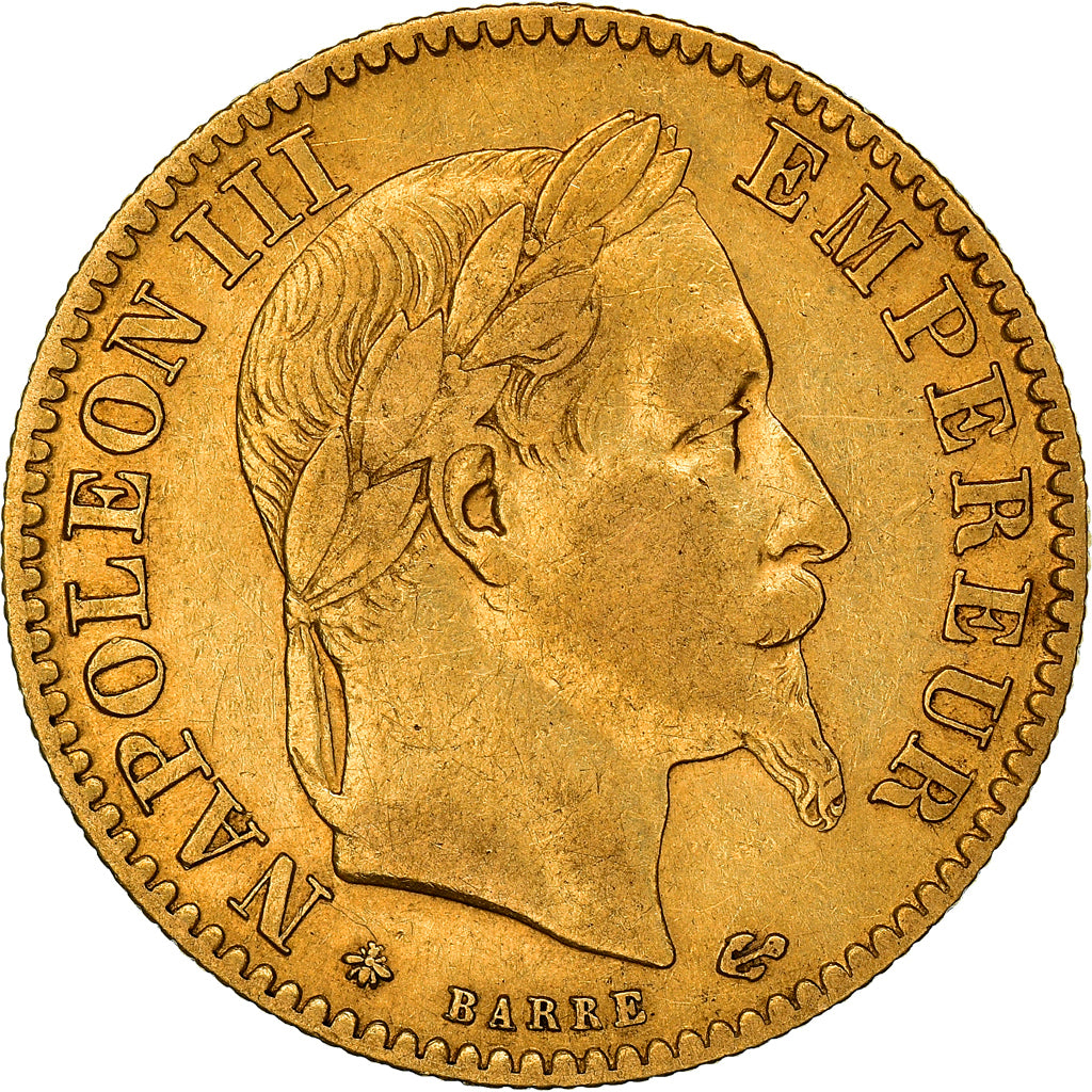 Moneta, Francia, Napoleon III, Napoléon III, 10 Francs, 1864, Paris, BB, Oro