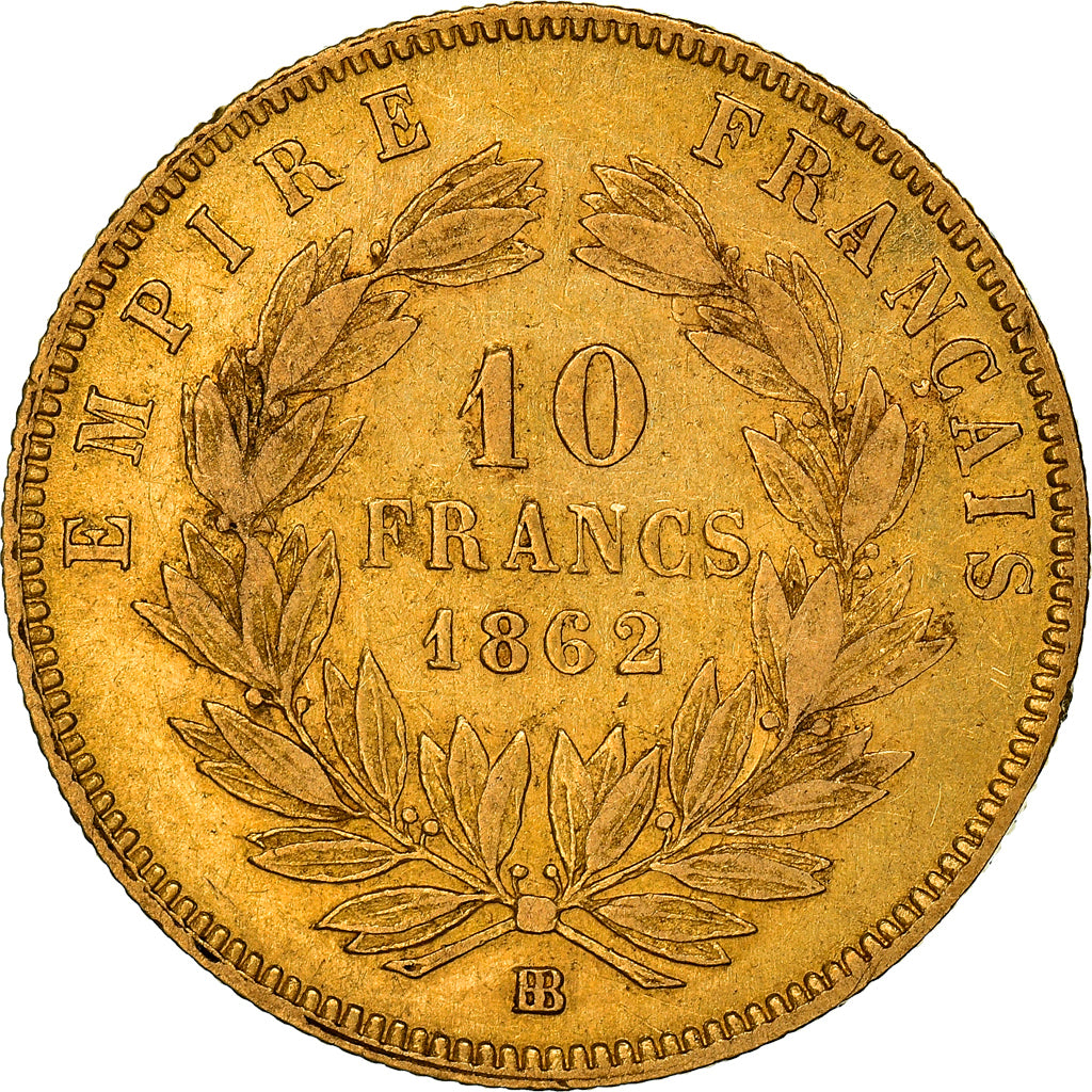 Munten, Frankrijk, Napoleon III, Napoléon III, 10 Francs, 1862, Strasbourg