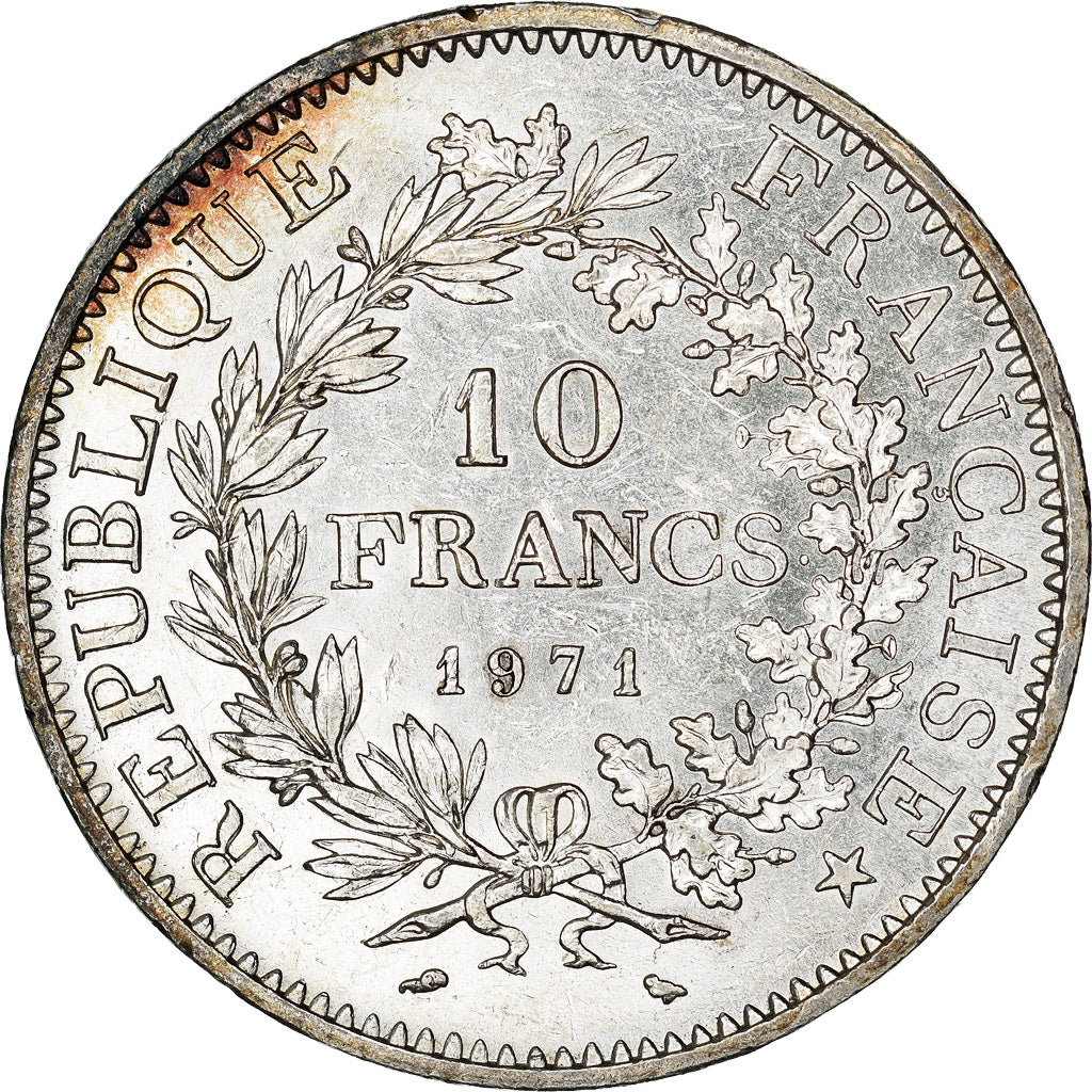 Moeda, França, Hercule, 10 Francs, 1971, Paris, AU(55-58), Prata, KM:932