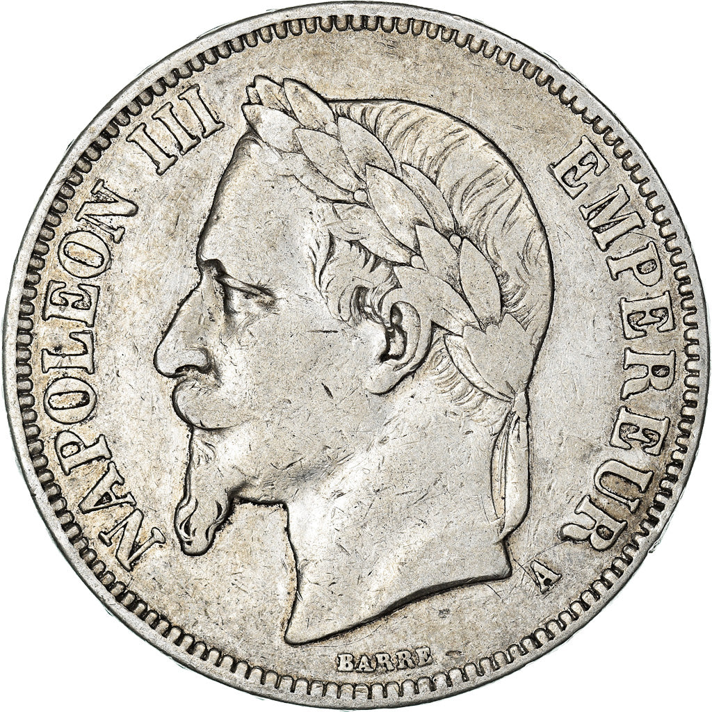 Moneta, Francja, Napoleon III, 5 Francs, 1867, Paris, VF(30-35), Srebro