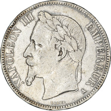 Münze, Frankreich, Napoleon III, 5 Francs, 1867, Paris, S+, Silber, KM:799.1