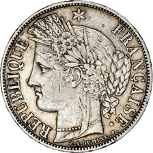 Moeda, França, Cérès, 5 Francs, 1870, Paris, EF(40-45), Prata, KM:819