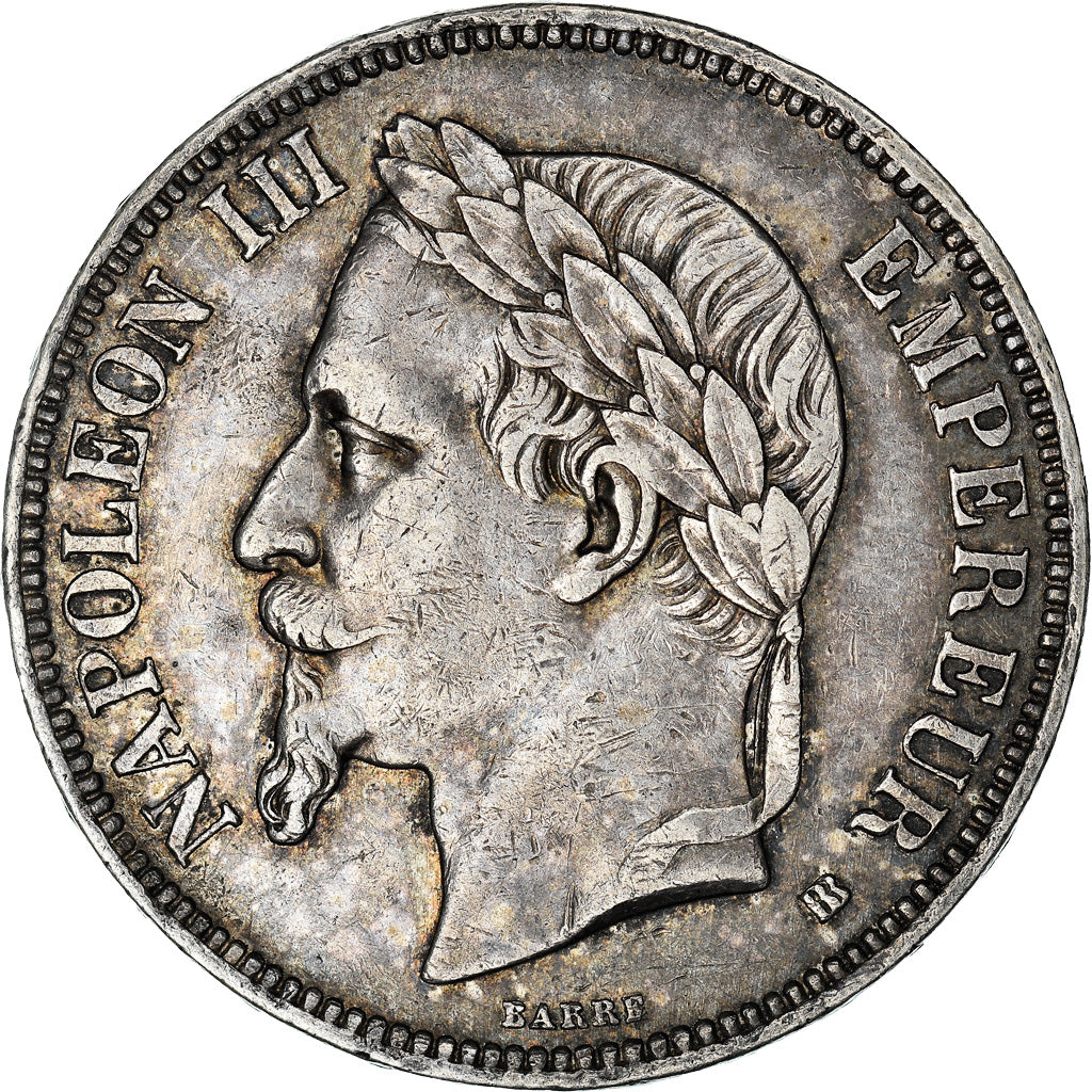 Monnaie, France, Napoleon III, 5 Francs, 1869, Strasbourg, TTB, Argent