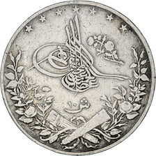 Coin, Egypt, Abdul Hamid II, 10 Qirsh, 1884 (AH 1293/10), Misr, VF(30-35)