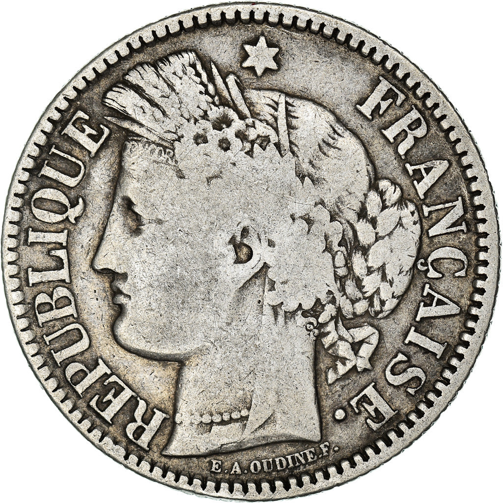 Monnaie, France, Cérès, 2 Francs, 1871, Bordeaux, TB, Argent, Gadoury:529