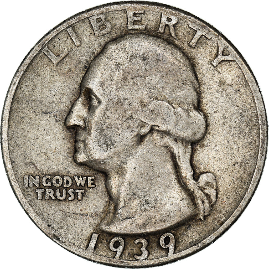 Moneta, Stati Uniti, Washington Quarter, Quarter, 1939, U.S. Mint, Philadelphia