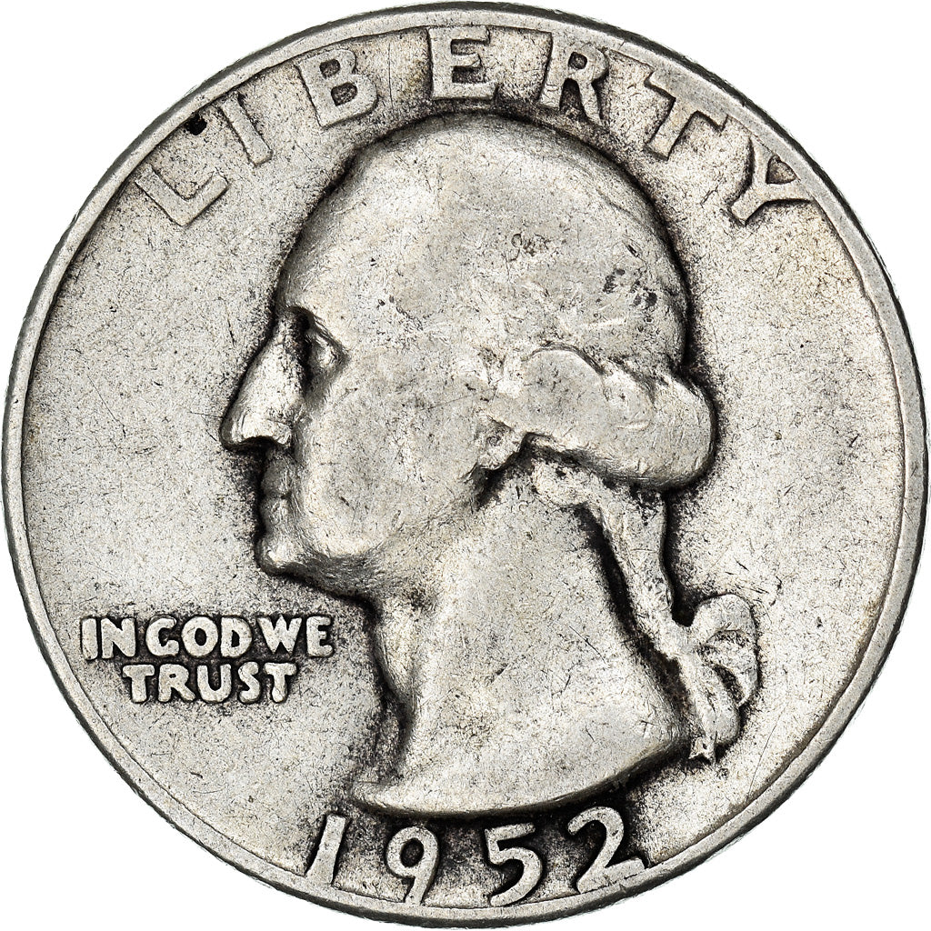Coin, United States, Washington Quarter, Quarter, 1952, U.S. Mint, Philadelphia