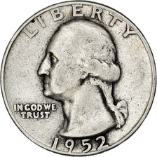 Coin, United States, Washington Quarter, Quarter, 1952, U.S. Mint, Philadelphia