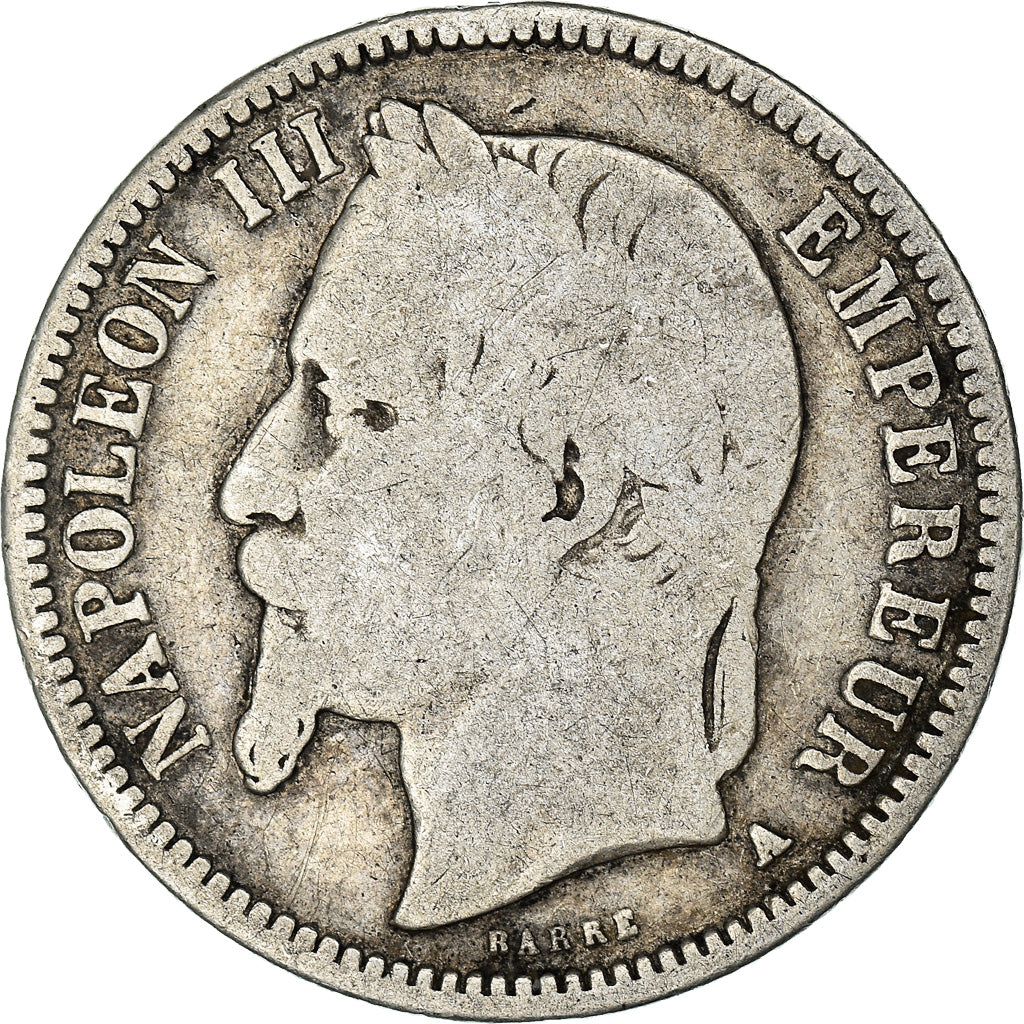 Moeda, França, Napoleon III, Napoléon III, Franc, 1869, Paris, F(12-15)